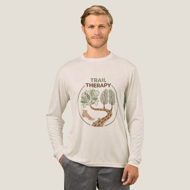 Trail Therapy – Mindful Hiking Tri-Blend Shirt (Volle Vorderseite)