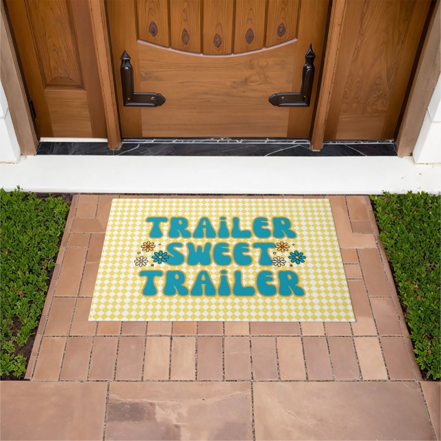 Trailer Sweet Trailer Gelbes Harlequin Fußmatte (Außenbereich)