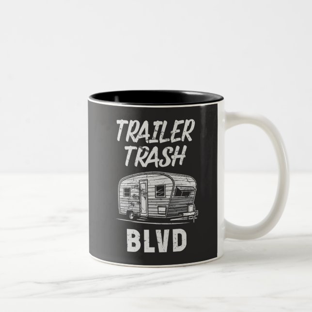 Trailer Trash Blvd Zweifarbige Tasse (Rechts)