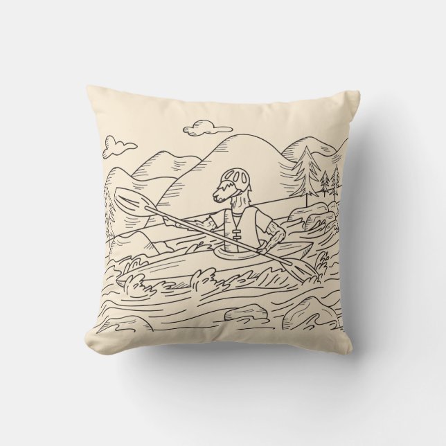 Trailpaca Kajak kakifarbiges Aventure Kissen (Vorderseite)