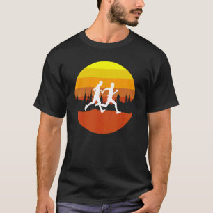 Trailrunning Wald Sonnenuntergang Vintage Athleten T-Shirt
