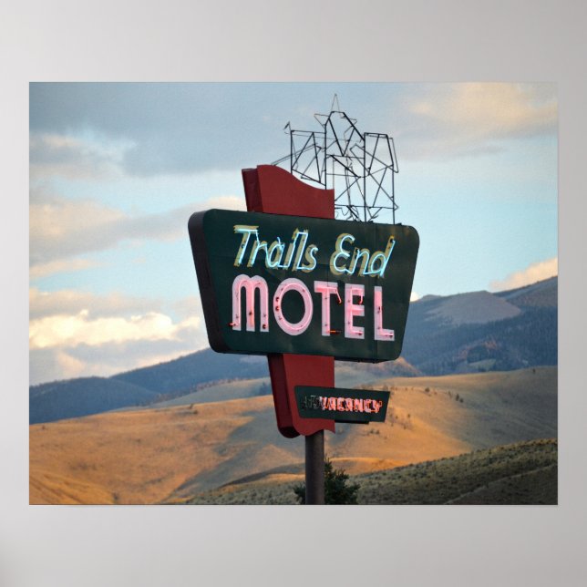 Trails End Motel Sign, Wyoming Poster (Vorne)