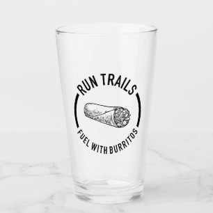 Trails laufen, mit Burritos beleben Glas