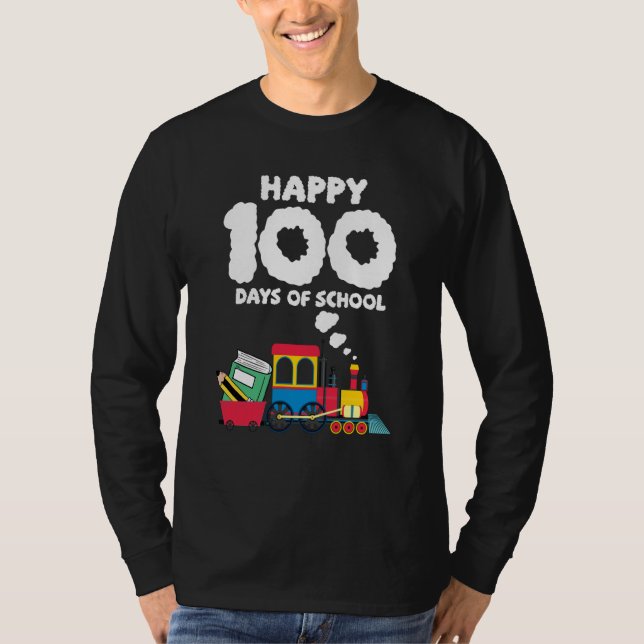 Train 100 Days Of Kindergarten School Student Teac T-Shirt (Vorderseite)