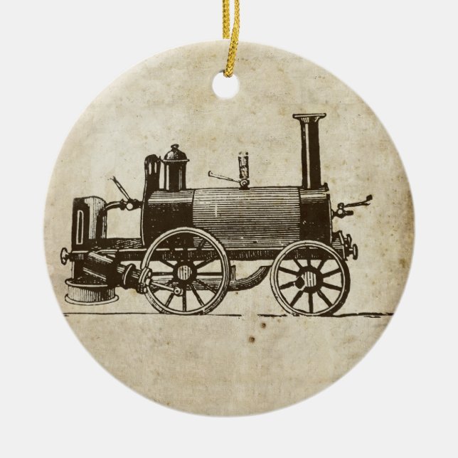 Train Antique Toy Steam Train Motor Keramikornament (Vorne)