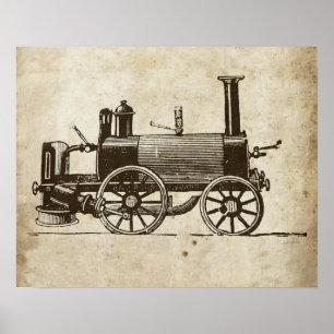 Train Antique Toy Steam Train Motor Poster