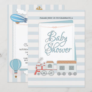 Train Baby Shower Einladung