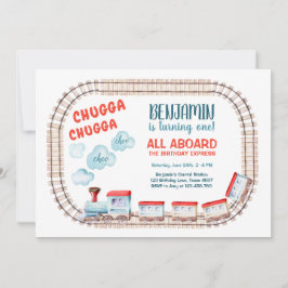 Train Birthday Invite Boy Chugga Choo Bahn Party Einladung