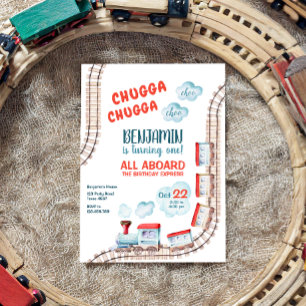 Train Birthday Invite Boy Chugga Choo Bahn Party Einladung
