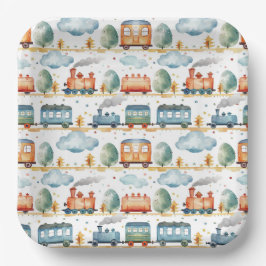 Train Birthday Party Baby Dusche Wasserfarbe Pappteller