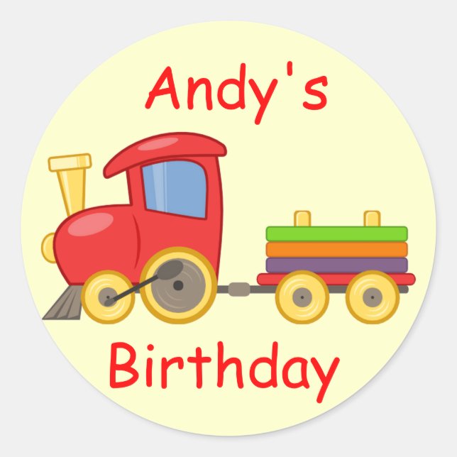 Train Birthday Sticker (Vorderseite)
