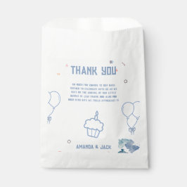 Train Blue Balloons Boy Whimsical Baby Shower Geschenktütchen