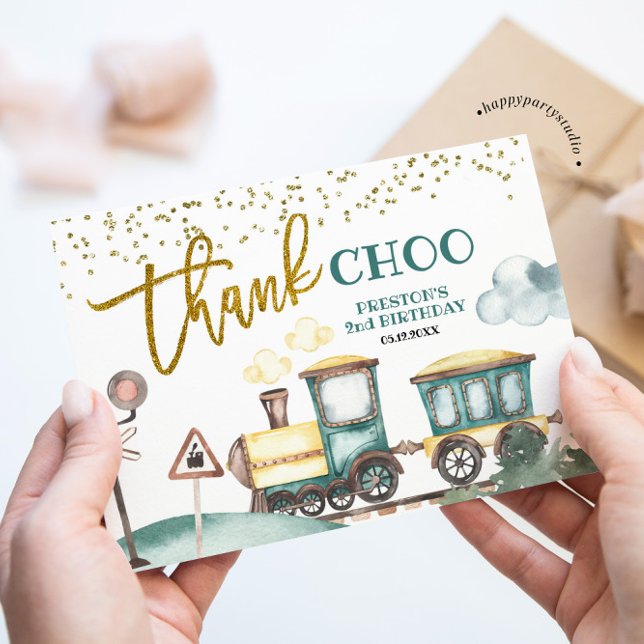 Train Boy 2. Geburtstag Danke Karte (Von Creator hochgeladen)