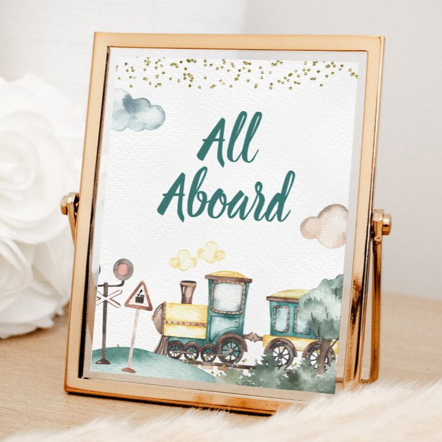 Train Boy Birthday All Abo Sign Poster (Von Creator hochgeladen)