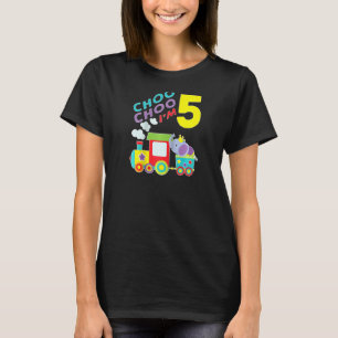 Train Choo I m 5 Year Old Toddler 5th Birthda T-Shirt