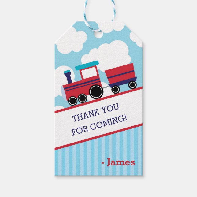 Train Dankeschön Tags (Geburtstagsparty Gefallen) Geschenkanhänger (Vorderseite)