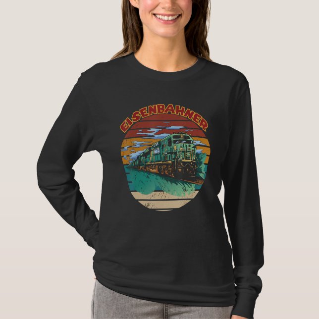 Train Driver Locomotive I Love Trains Railroad Con T-Shirt (Vorderseite)