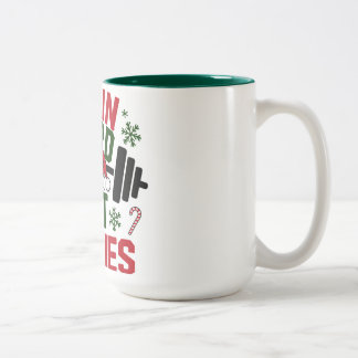 Train Hard Eat Cookies Funny Christmas Gym Mug Zweifarbige Tasse