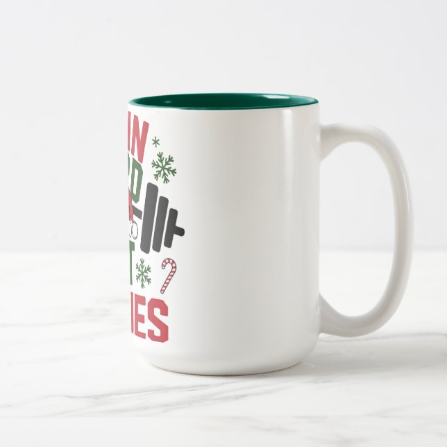 Train Hard Eat Cookies Funny Christmas Gym Mug Zweifarbige Tasse (Rechts)
