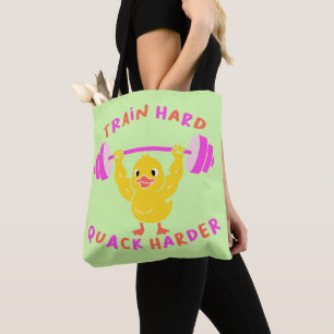 Train Hard Quack Harder Funny Duck Weightlift