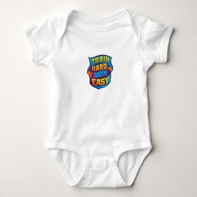 TRAIN HARD WIN LEICHT BABY STRAMPLER (Vorderseite)