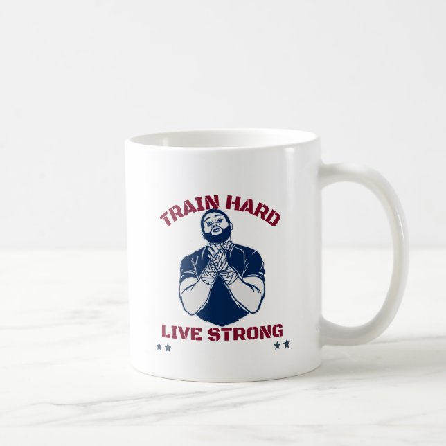 Train hart, Live stark Kaffeetasse (Rechts)
