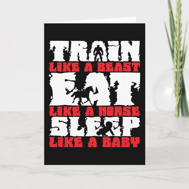Train like a Beast - Gym und Fitness Motivation Karte (Vorderseite)