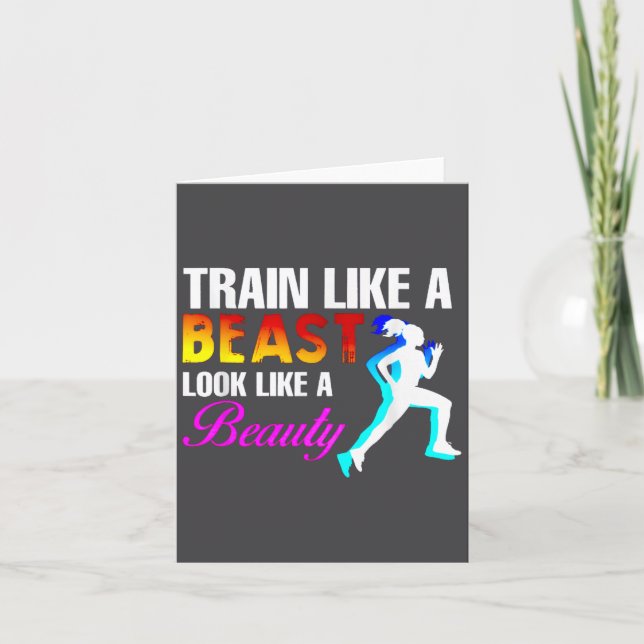 Train Like A Look Like A Beauty Fitness  Karte (Vorderseite)