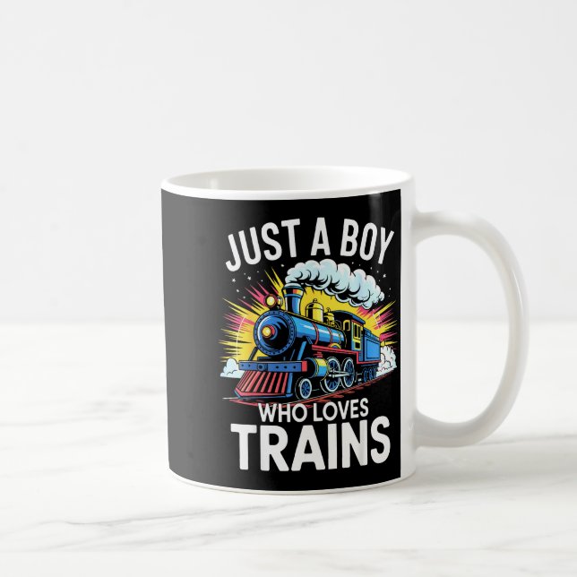 Train Lover Just A Boy Who Loves Trains  Kaffeetasse (Rechts)