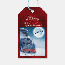 Train Merry Christmas Santa Red Foil