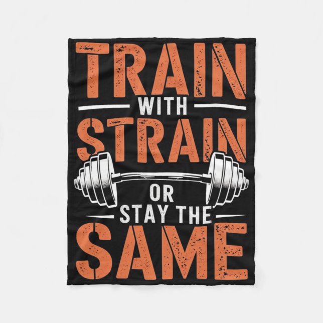 Train mit Strain - Fitness Motivation Muskel Fleecedecke (Vorderseite)