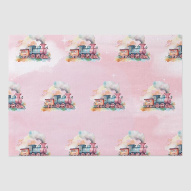 Train Motor Girl Birthday Seidenpapier (Vorderseite)