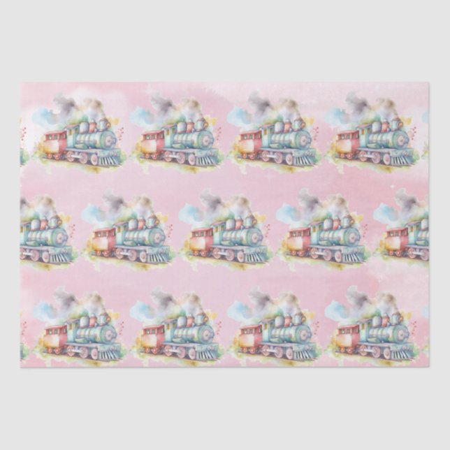Train Motor Girl Birthday Seidenpapier (Vorderseite)