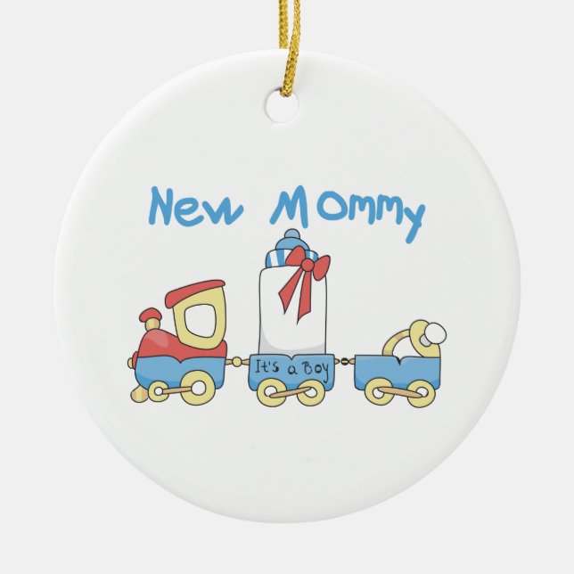 Train New Mama Es ist ein Boy Geschenke Keramikornament (Vorne)