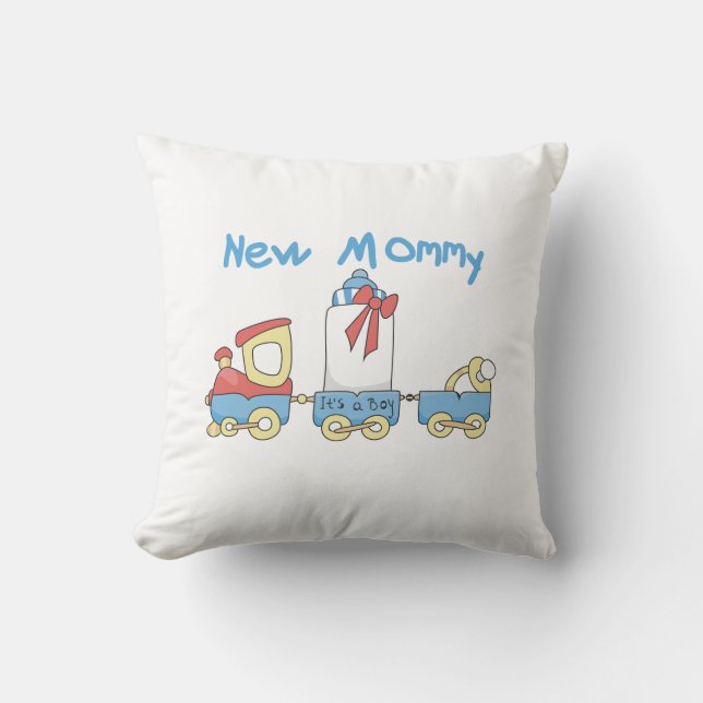 Train New Mommy Es ist ein Junge Geschenke Kissen (Vorderseite)