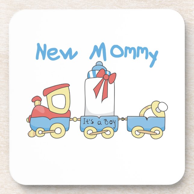 Train New Mommy Es ist ein Junge Geschenke Untersetzer (Vorderseite)