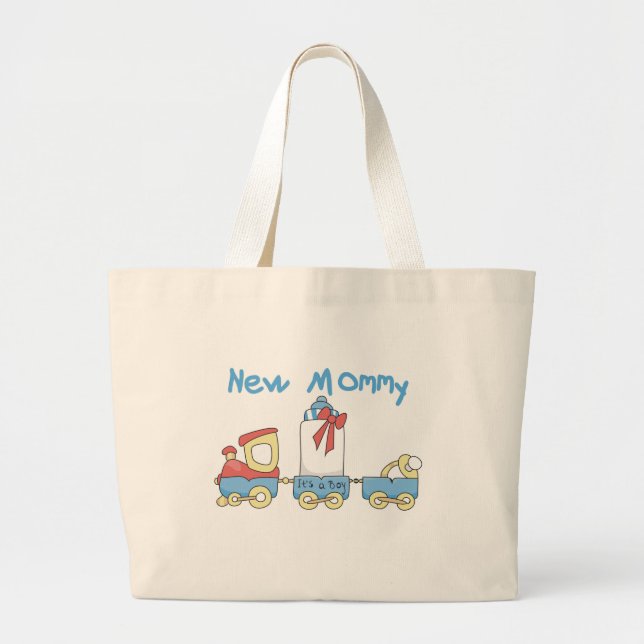 Train New Mommy of Boy Tshirts and Gifts Jumbo Stoffbeutel (Vorne)