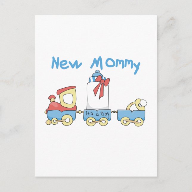 Train New Mommy of Boy Tshirts and Gifts Postkarte (Vorderseite)