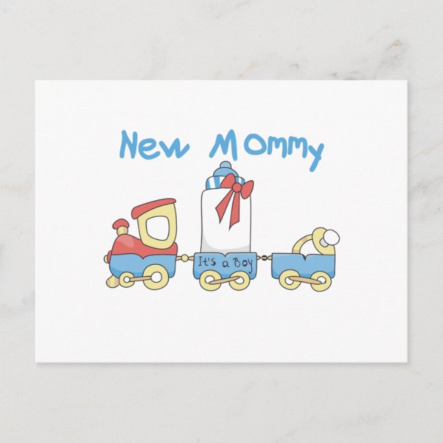 Train New Mommy of Boy Tshirts and Gifts Postkarte (Vorderseite)