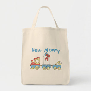 Train New Mommy of Boy Tshirts and Gifts Tragetasche