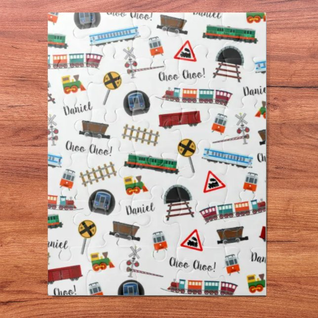 Train Pattern Little Boy Vorname Choo Choo Kinder Puzzle (Von Creator hochgeladen)