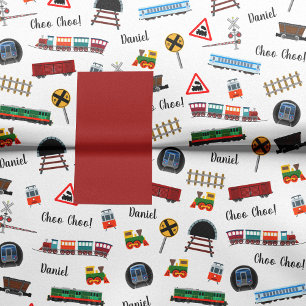Train Pattern Little Boy Vorname Choo Choo Kinder Seidenpapier