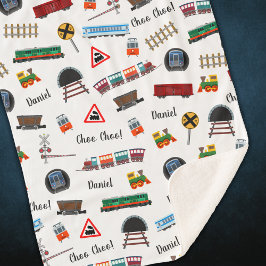 Train Pattern Little Boy Vorname Choo Choo Kinder Sherpadecke