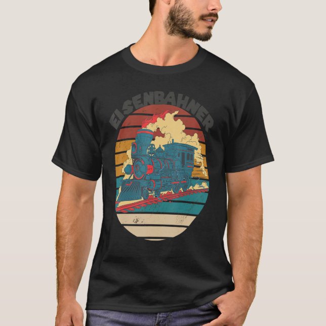 Train Railroad Steam Locomotive Railway Conductor T-Shirt (Vorderseite)