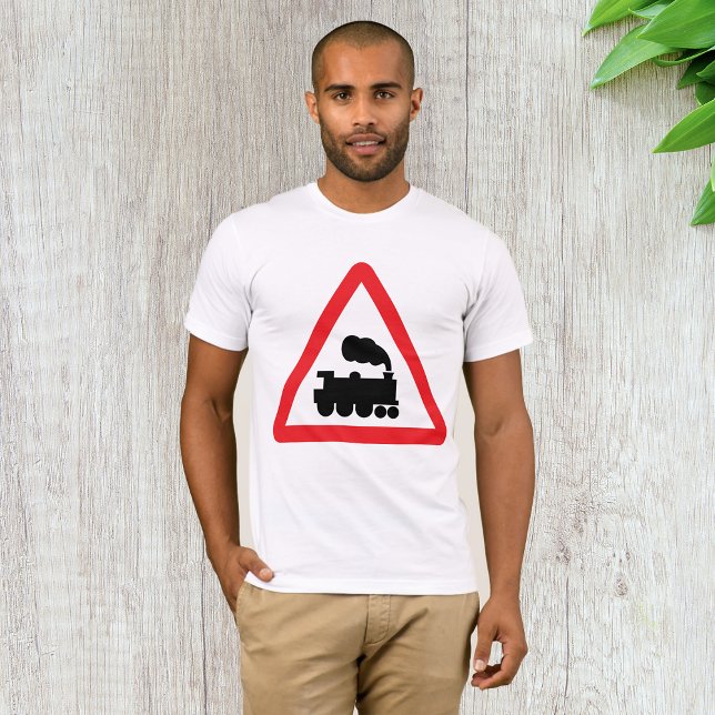 Train Road Sign Mens T - Shirt (Von Creator hochgeladen)