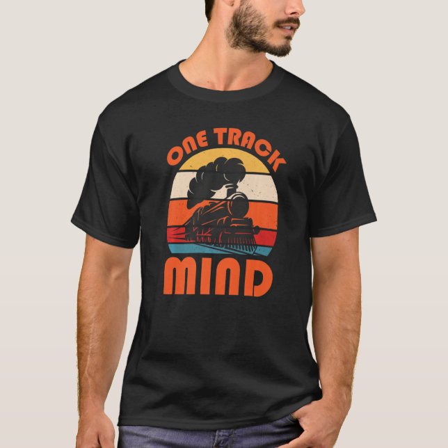 Train Saying Slogan - One Track Mind Premium T-Shirt (Vorderseite)