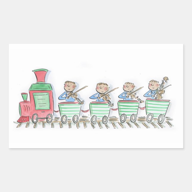 Train String Quartet Rechteckiger Aufkleber (Vorderseite)