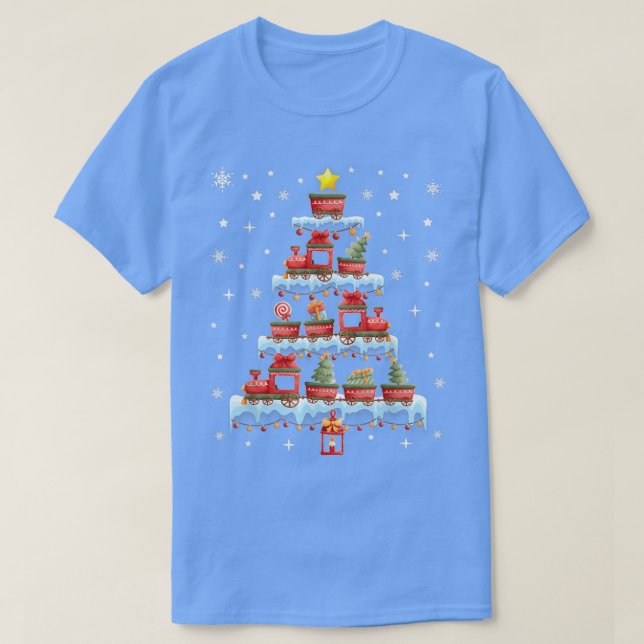 Train Weihnachtsbaum Merry Xmas Train Cookies Kind T-Shirt (Design vorne)