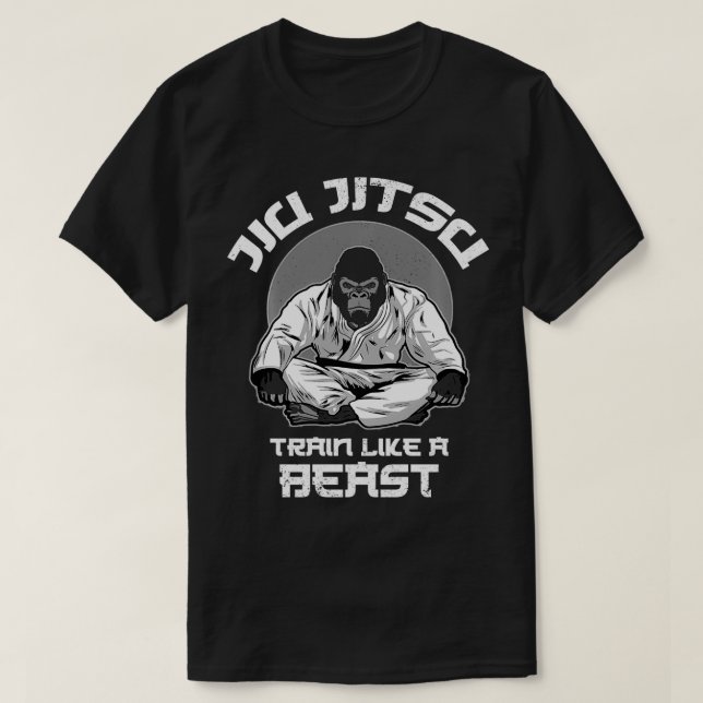 Train wie ein Beast Jiu Jitsu BJJ Grappling MIXED  T-Shirt (Design vorne)