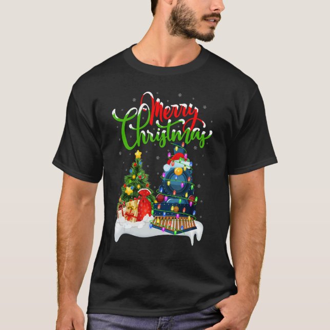 Train  Xmas Decorations Santa Train Christmas 1 T-Shirt (Vorderseite)
